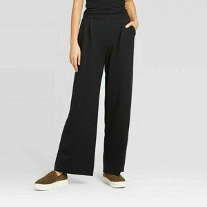 French Terry Wide Leg Pants A New Day Black